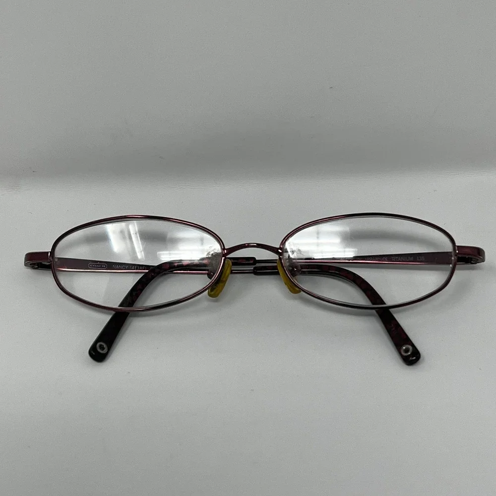 Coach Nancy 413AF Shiny Bordeaux Titanium Floral Eyeglass Frames Only